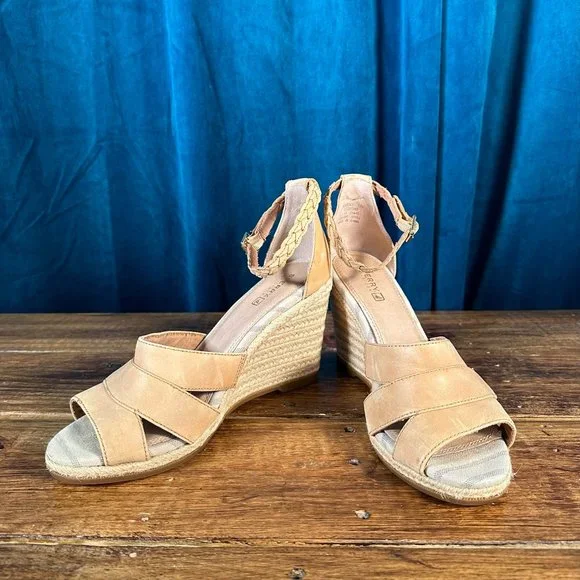 Sperry Skye Leather Espadrille Wedge Sandal Size 10M - Picture 11 of 11